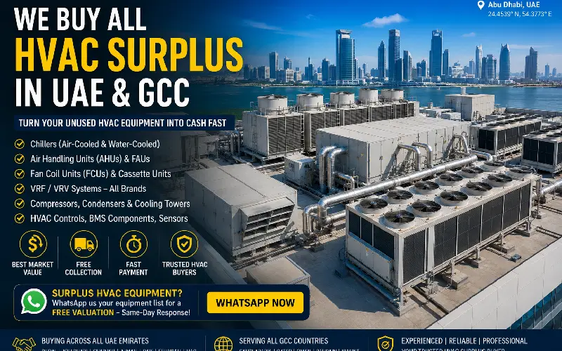 HVAC Surplus Buyers in UAE: We Buy All Surplus Air Conditioning and Cooling Equipment
