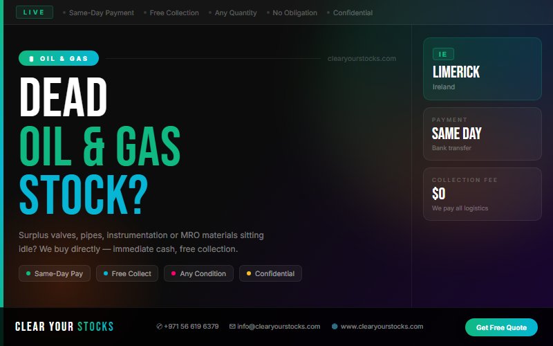Best Non-Moving Stock Buyers for Oil & Gas in Limerick, Ireland — 2026