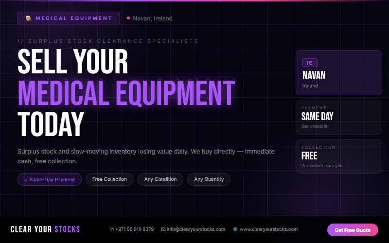 Dead Medical Equipment Stock in Navan, Ireland? We Purchase It Immediately