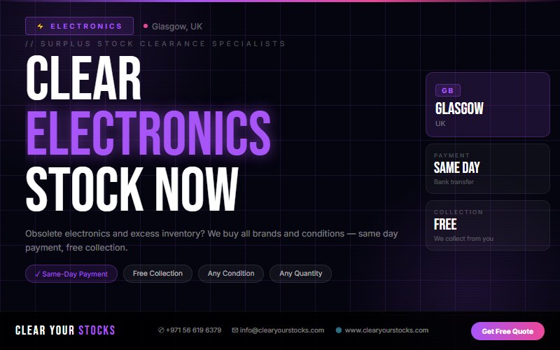 Why Glasgow, UK Companies Choose Clear Your Stocks for Electronics Clearance