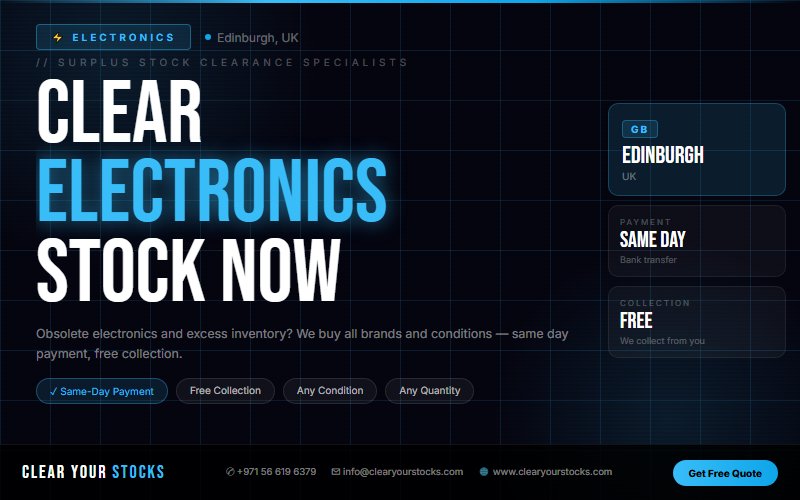 Excess and Obsolete Electronics Stock Clearance in Edinburgh, UK — 2026