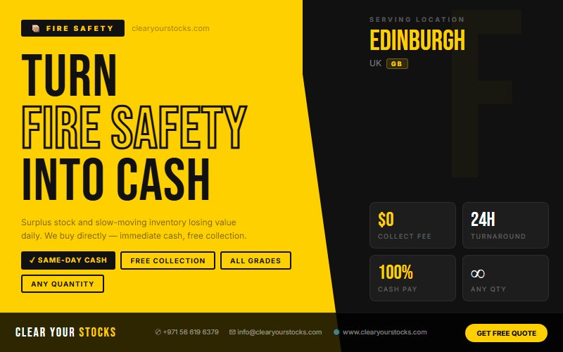 We Purchase Fire Safety Dead Stock in Edinburgh, UK — Free Collection, Instant Pay