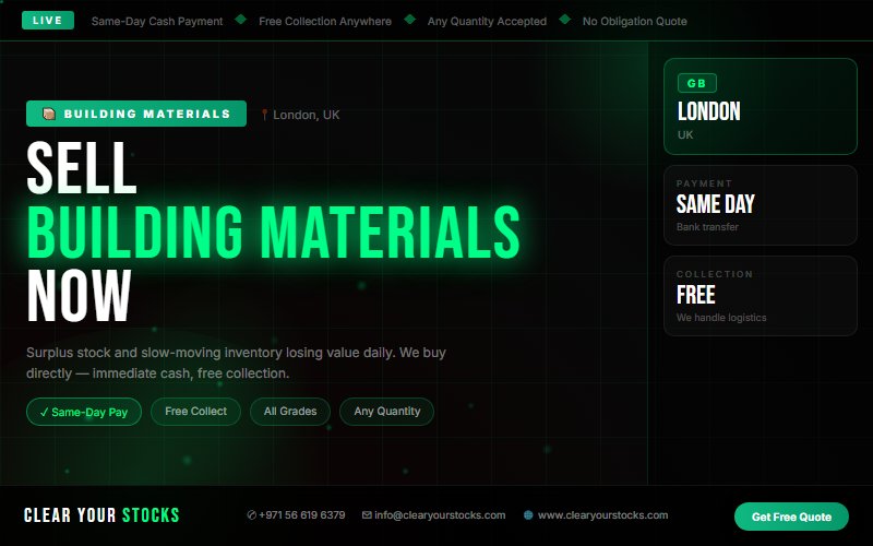 Nearest Building Materials Dead Stock Buyer in London, UK — Clear Your Stocks
