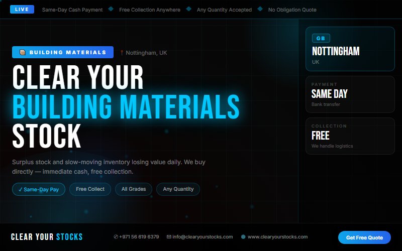Obsolete Building Materials Inventory in Nottingham, UK — Turn It Into Cash Now