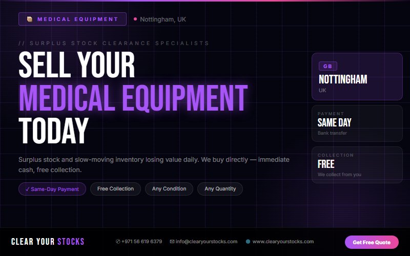 Your Medical Equipment Inventory Is Losing Value in Nottingham, UK — Sell It Today