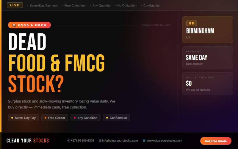 Food & FMCG Surplus Stock in Birmingham, UK: Your Complete 2026 Selling Guide