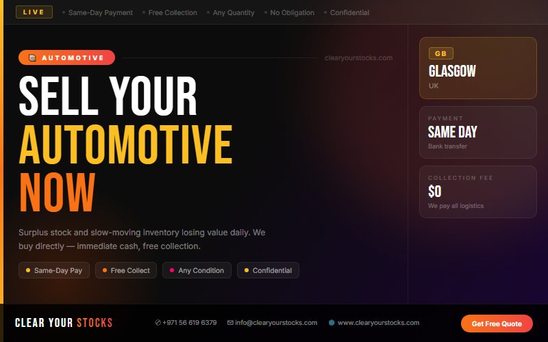 Looking for Dead Automotive Stock Buyers Near Glasgow, UK? Contact Us Today