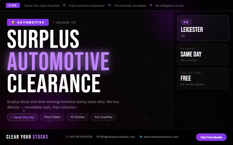 Non-Moving Automotive Stock in Leicester, UK? Clear Your Stocks Buys It Today
