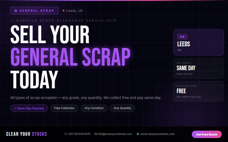 General Scrap Inventory Liquidation in Leeds, UK — Best Rates, Fast Payment