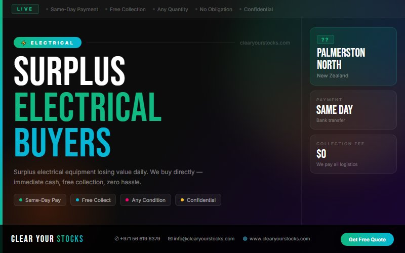Trusted Surplus Stock Buyers for Electrical in Palmerston North, New Zealand — 2026 Guide