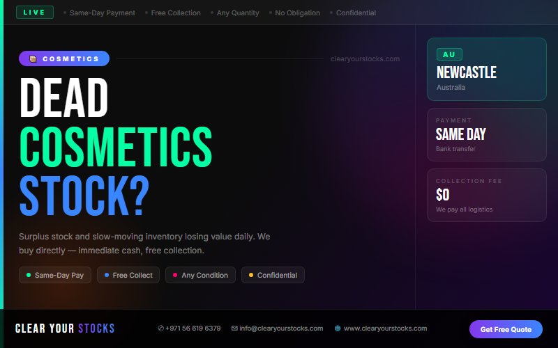 Nearest Cosmetics Dead Stock Buyer in Newcastle, Australia — Clear Your Stocks