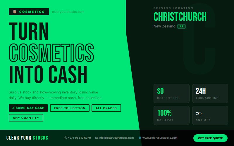 Top Surplus Cosmetics Buyers in New Zealand — Christchurch, New Zealand Collection Available