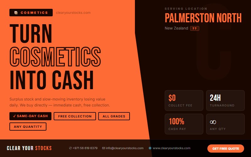 Cosmetics Dead Stock Buyers Near Palmerston North, New Zealand — Free Collection Anywhere