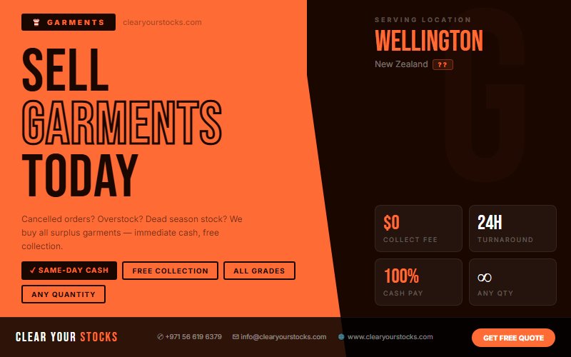 Non-Moving and Obsolete Garments Inventory in Wellington, New Zealand — Sell It Fast