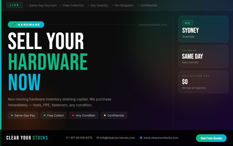 Excess Hardware in Sydney, Australia? We Buy Any Quantity with Immediate Payment