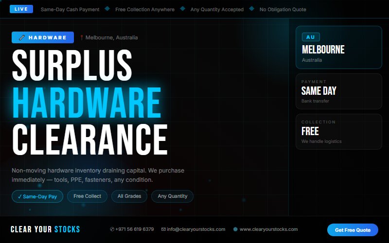We Purchase Hardware Dead Stock in Melbourne, Australia — Free Collection, Instant Pay