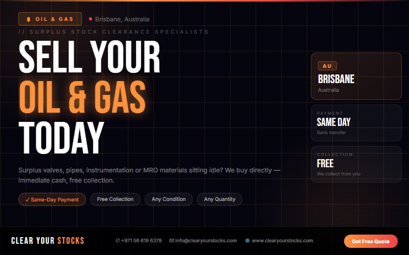 Oil & Gas Inventory Liquidation in Brisbane, Australia — Best Rates, Fast Payment