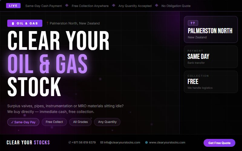 Obsolete Oil & Gas Inventory in Palmerston North, New Zealand — Turn It Into Cash Now