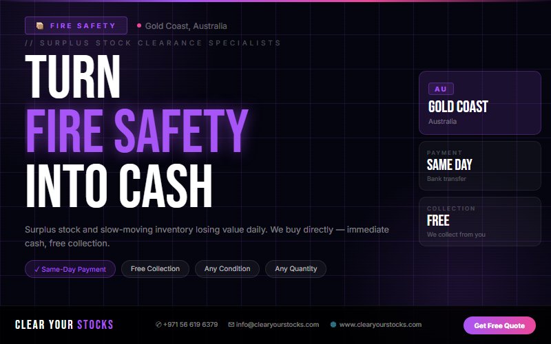 Excess Fire Safety in Gold Coast, Australia? We Buy Any Quantity with Immediate Payment