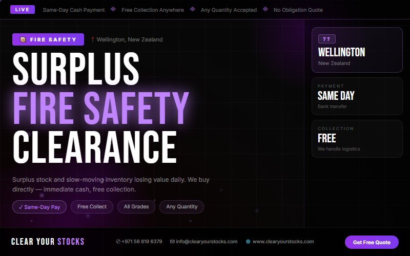 We Are Buying Fire Safety Surplus Stock in Wellington, New Zealand Right Now