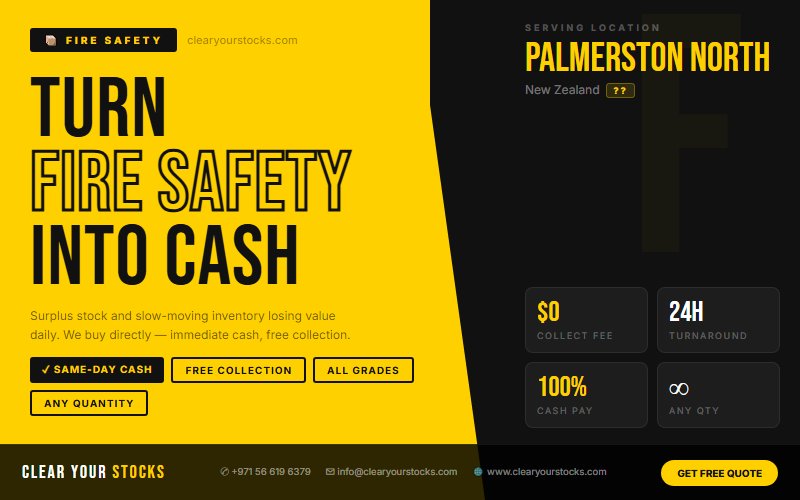 Get Immediate Cash for Your Surplus Fire Safety Stock in Palmerston North, New Zealand Today