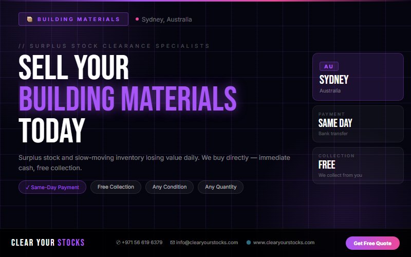 Building Materials Dead Stock Buyers Near Sydney, Australia — Free Collection Anywhere