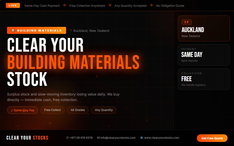 Convert Your Building Materials Warehouse Surplus in Auckland, New Zealand to Cash Today