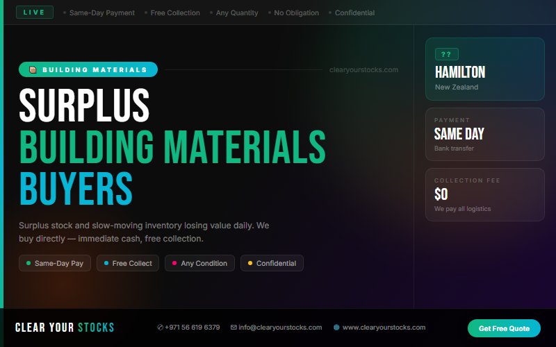 Sell Your Building Materials Dead Stock Anywhere in New Zealand — Fast Payment