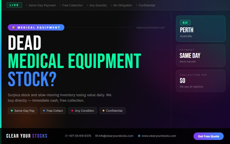 Overstock Medical Equipment in Perth, Australia? Sell It Today for Immediate Cash