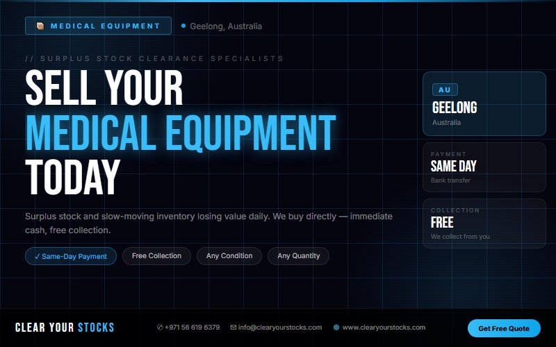 Geelong, Australia Surplus Medical Equipment Stock Buyers — Fair Price, Fast Collection