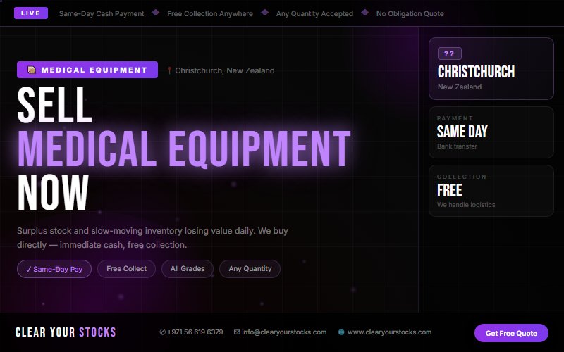 Fastest Medical Equipment Stock Clearance in Christchurch, New Zealand — Any Condition, Any Quantity