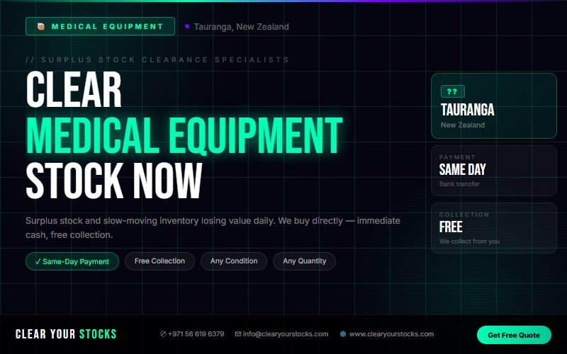 Stop Losing Money on Dead Medical Equipment Stock in Tauranga, New Zealand — Act Now