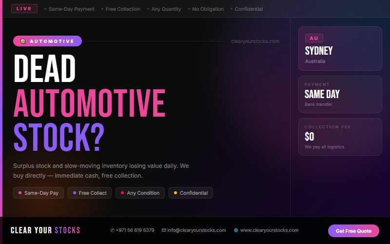 Sell Your Automotive Dead Stock Anywhere in Australia — Fast Payment