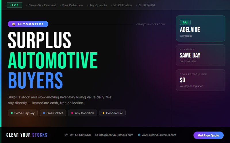 Automotive Surplus Stock in Adelaide, Australia: Your Complete 2026 Selling Guide