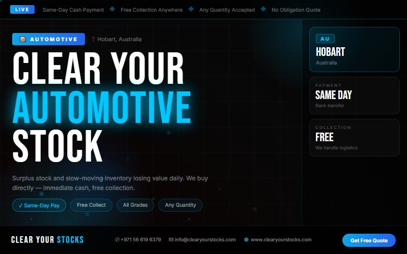Surplus Automotive Buyers in Hobart, Australia — Immediate Payment Any Quantity