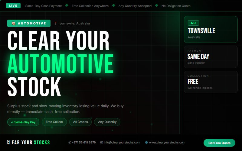 Townsville, Australia Automotive Stock Clearance Specialists — Clear Your Stocks 2026