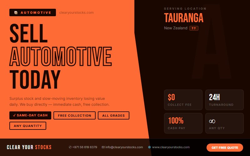 Looking for Dead Automotive Stock Buyers Near Tauranga, New Zealand? Contact Us Today