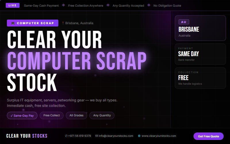 Immediate Cash Offer for Computer Scrap Dead Stock in Brisbane, Australia