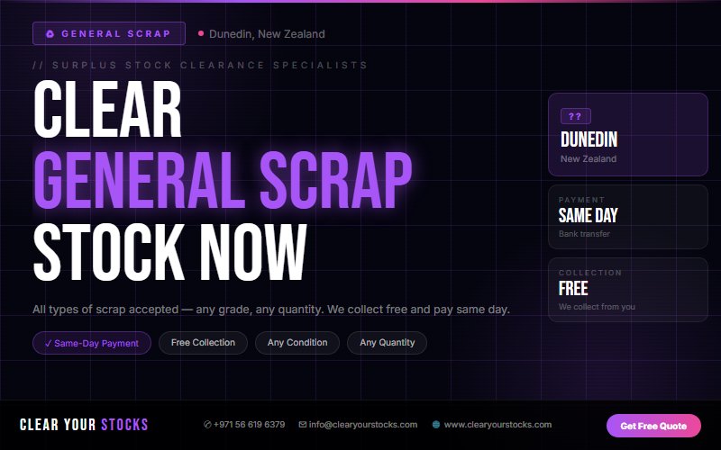 General Scrap Surplus Stock in Dunedin, New Zealand: Your Complete 2026 Selling Guide