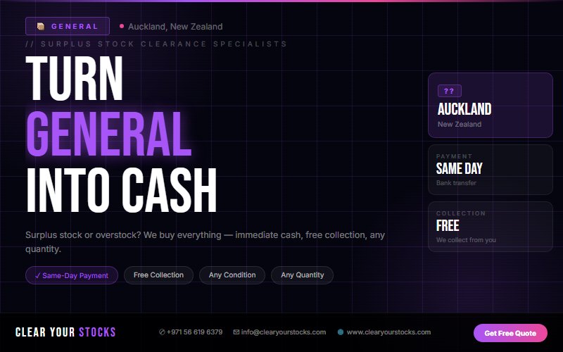 Dead Stock Buyers Near Auckland, New Zealand — General Clearance with Same Day Pay