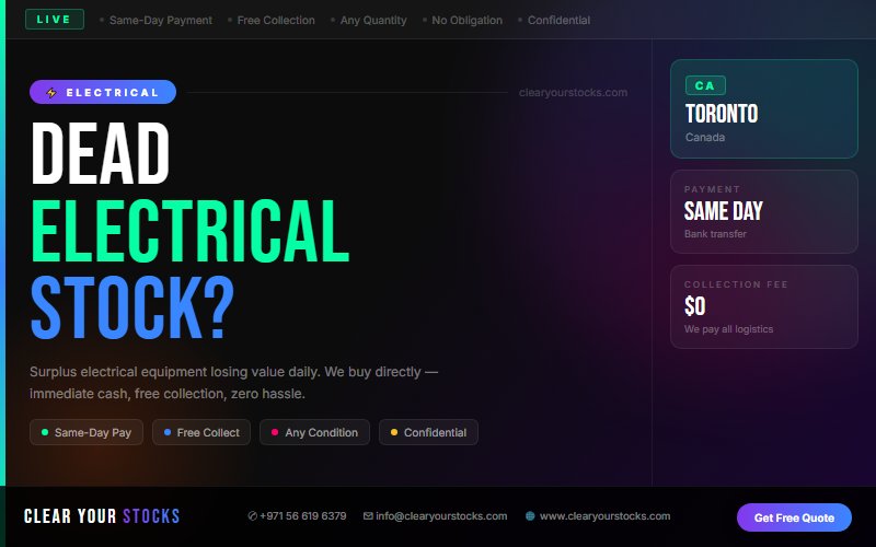 Dead Electrical Stock in Toronto, Canada? We Purchase It Immediately