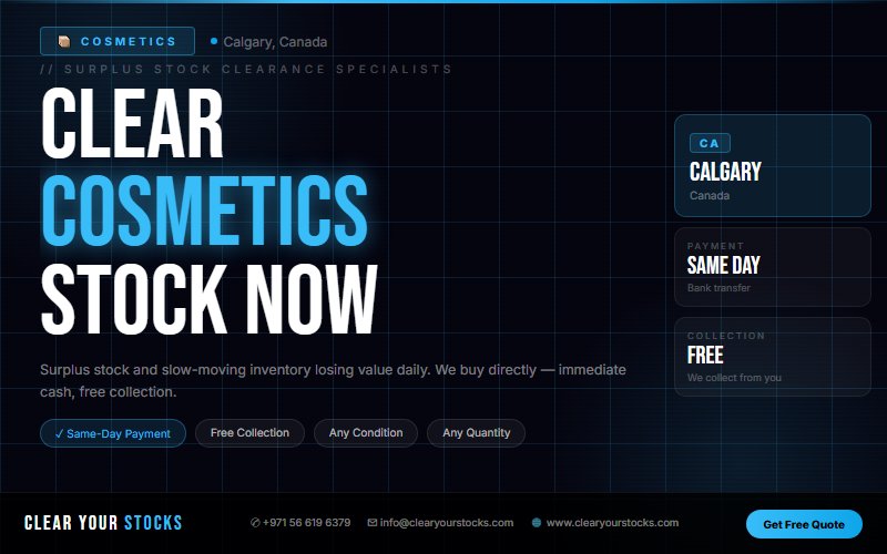 Immediate Cash Offer for Cosmetics Dead Stock in Calgary, Canada