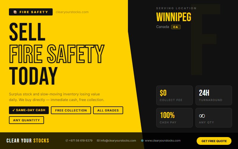 Looking for Dead Fire Safety Stock Buyers Near Winnipeg, Canada? Contact Us Today