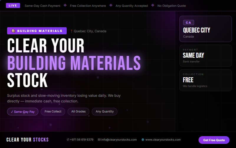 Sell Your Excess Building Materials Materials in Quebec City, Canada — Quick Fair Payment