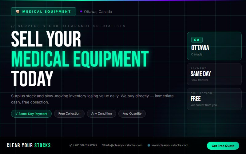Clear Your Medical Equipment Warehouse in Ottawa, Canada — We Buy Everything