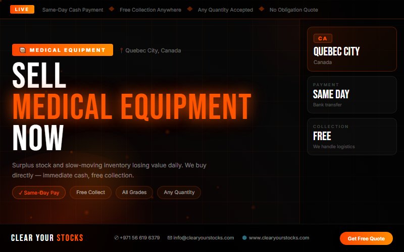 Surplus Medical Equipment Buyers Across Canada — Based Near Quebec City, Canada
