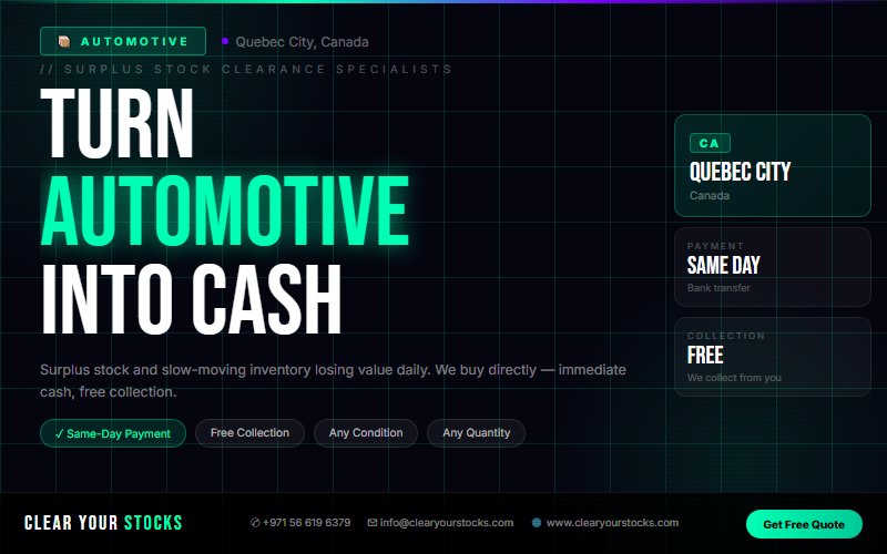 Obsolete Automotive Inventory in Quebec City, Canada — Turn It Into Cash Now
