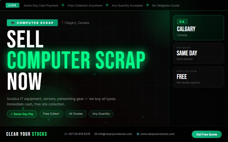 Top Surplus Computer Scrap Buyers in Canada — Calgary, Canada Collection Available