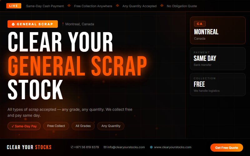 Dead General Scrap Stock in Montreal, Canada? We Purchase It Immediately