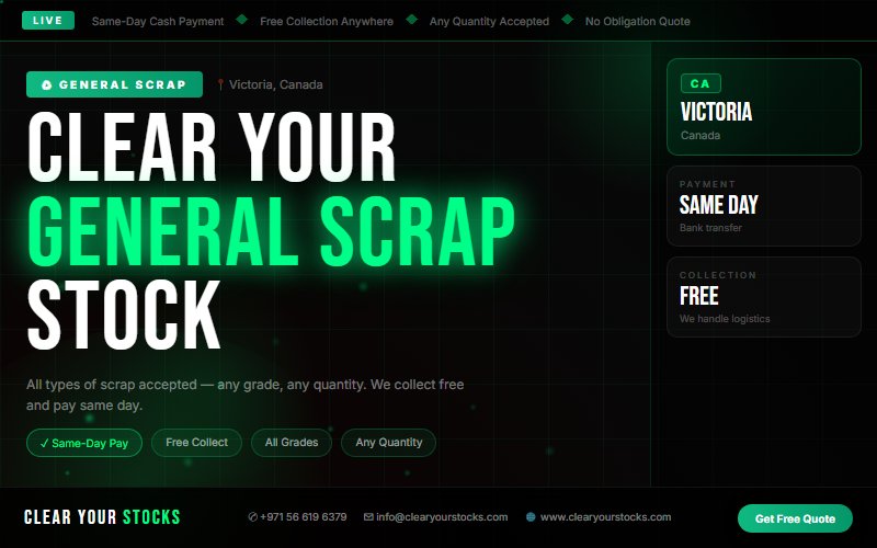 Victoria, Canada Businesses: Sell Your Excess General Scrap Stock — No Hassle